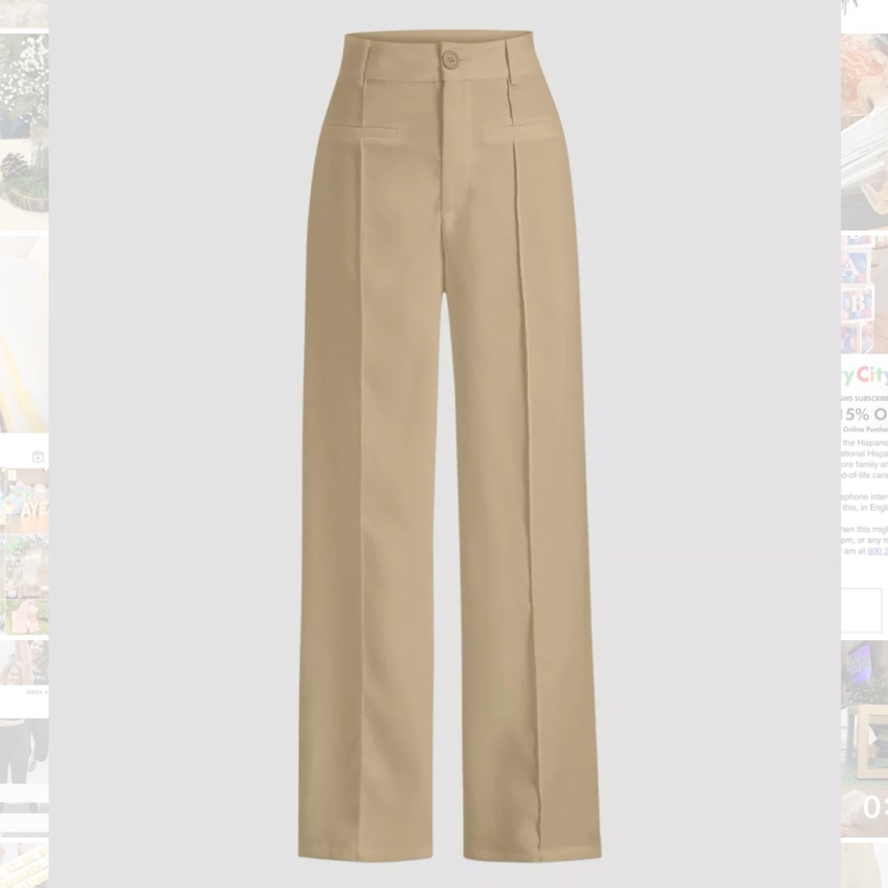Solid Stitch Straight Leg Trousers Sz S